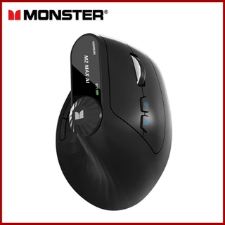 Monster M2 MAX เมาส์ไร้สาย แนวตั้ง 10 ปุ่ม ออกแบบตามสรีรศาสตร์ 800-4000 DPI จอ LED สําหรับ สำนักงาน เกม