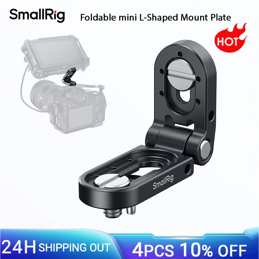 SmallRig พับ mini L-Shaped Mount Plate - สําหรับเครื่องส่งสัญญาณจอภาพปรับมุมเหมาะกับ 1/4 "-20 & 3/8"-16 เกลียว