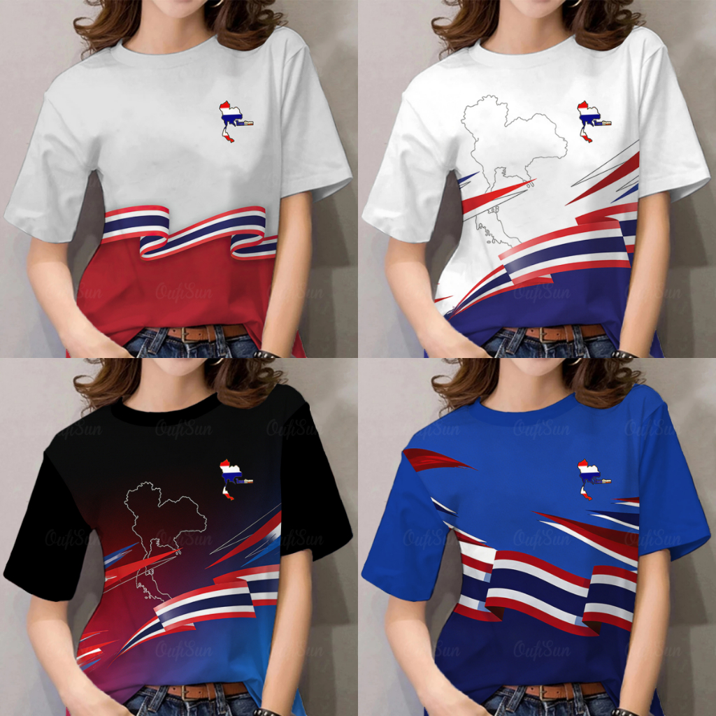 เสื้อยืดพิมพ์ลายไทย ดีไซน์ "Peaceful Love" สองสี ภาพคมชัด ใส่สบาย