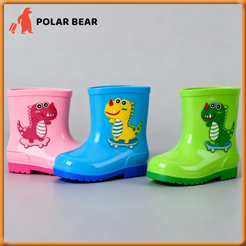 รองเท้าฝนไดโนเสาร์เด็กรองเท้ากันลื่นและกันน้ํารองเท้าฝนรองเท้าสําหรับเด็ก 2-11 ปีชายหญิง