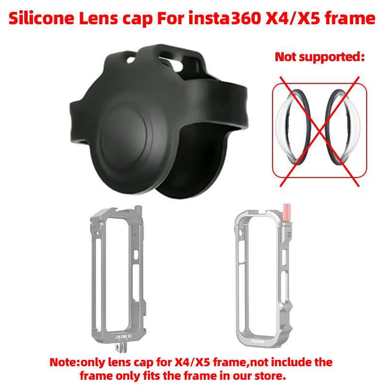 ฝาครอบเลนส์ซิลิโคนสําหรับ Insta360 X4/X5 กรอบป้องกันอุปกรณ์เสริมฝาครอบกรง X4 หนึ่ง Silicone Lens Cap for Cage