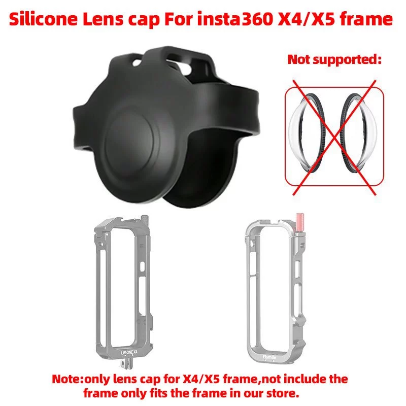 ฝาครอบเลนส์ซิลิโคนสําหรับ Insta360 X4/X5 กรอบป้องกันอุปกรณ์เสริมฝาครอบกรง X4 หนึ่ง Silicone Lens Cap for Cage