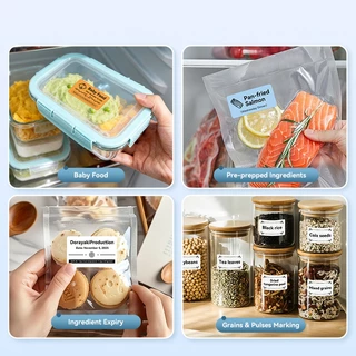 Niimbot Freezing label B1/B21/B3S/B21Pro สติ๊กเกอร์การจําแนกอาหารในครัวเรือน, สติ๊กเกอร์ชื่ออาหารตู้เย็น