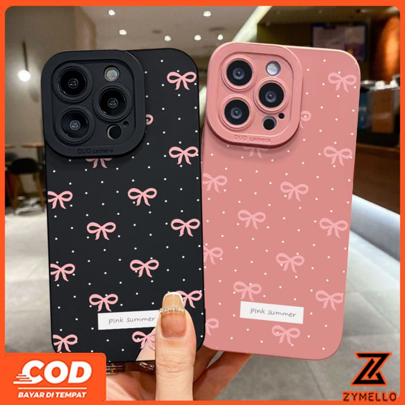 สําหรับOPPO Reno15 F Reno14F Reno14 Pro Reno 13F Reno13 Pro Reno12 F Reno 11F Reno10 Reno8Z Reno7Z Reno8T Reno5 Reno4 Reno6z Minimalistแบบเต็มหน้าจอโบว์สีชมพูกันกระแทกTPUโทรศัพท์