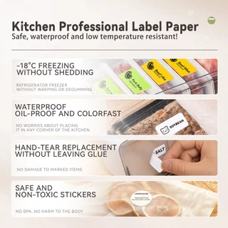 Niimbot Freezing label B1/B21/B3S/B21Pro สติ๊กเกอร์การจําแนกอาหารในครัวเรือน, สติ๊กเกอร์ชื่ออาหารตู้เย็น