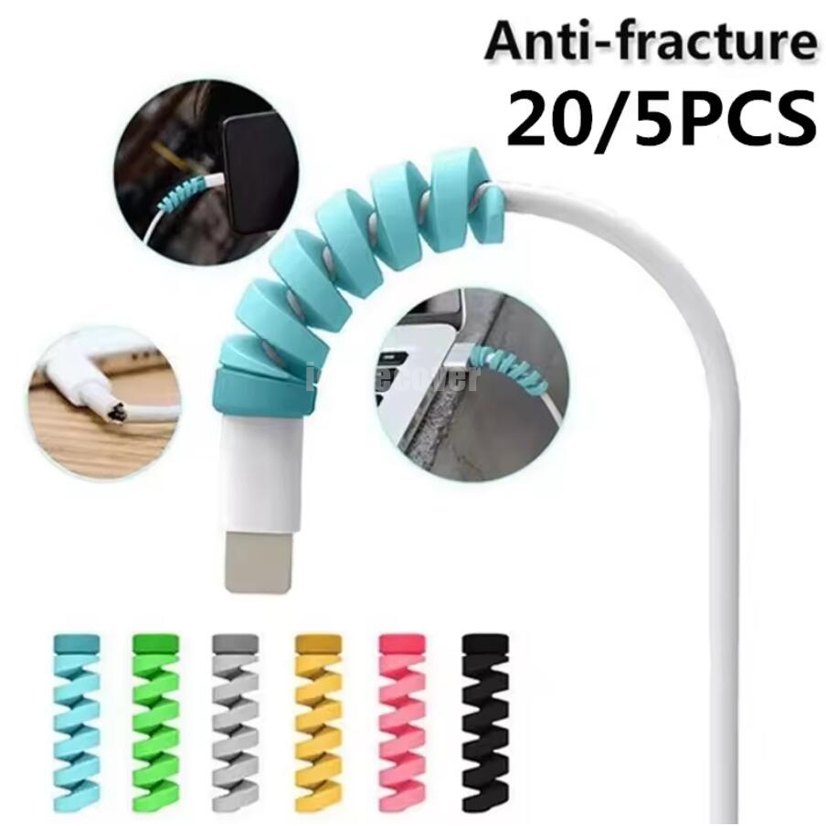 2 ชิ้นเกลียวสาย Protector Saver สําหรับหูฟังเมาส์ USB Charger สายชาร์จสายไฟ Protector Management Cable Organizer