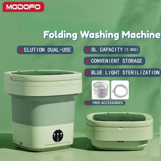 [SG Stock] 2 in 1Mini Folding Washing Machine With Drain 8L Portable  Automatic Washer