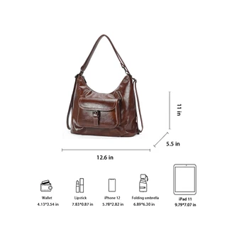 (COCOTAYA) Bag กระเป๋าหนัง PU ความจุขนาดใหญ่อินเทรนด์ย้อนยุค, กระเป๋าเป้