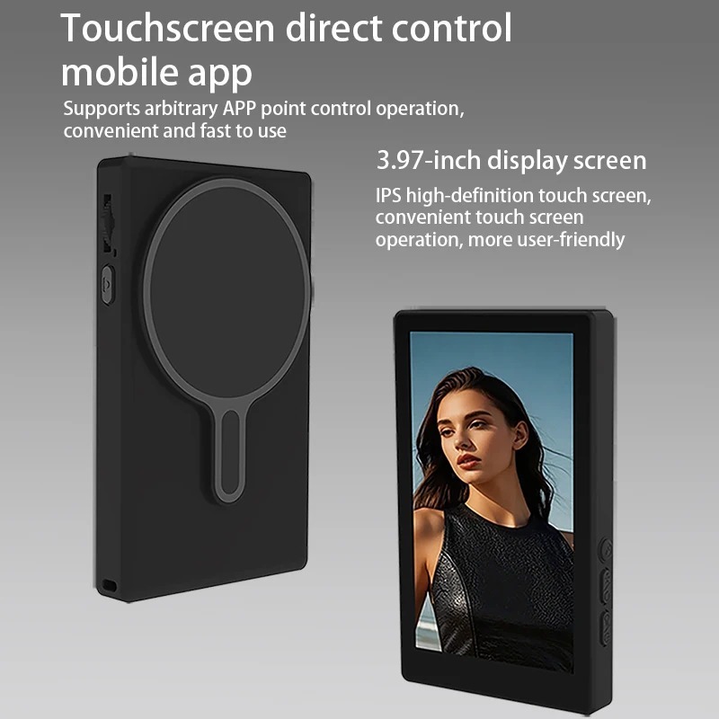 สัมผัสแม่เหล็ก Vlog Selfie Monitor หน้าจอสําหรับสมาร์ทโฟนกล้องด้านหลัง Selfie Vlog Live Stream ซูม F