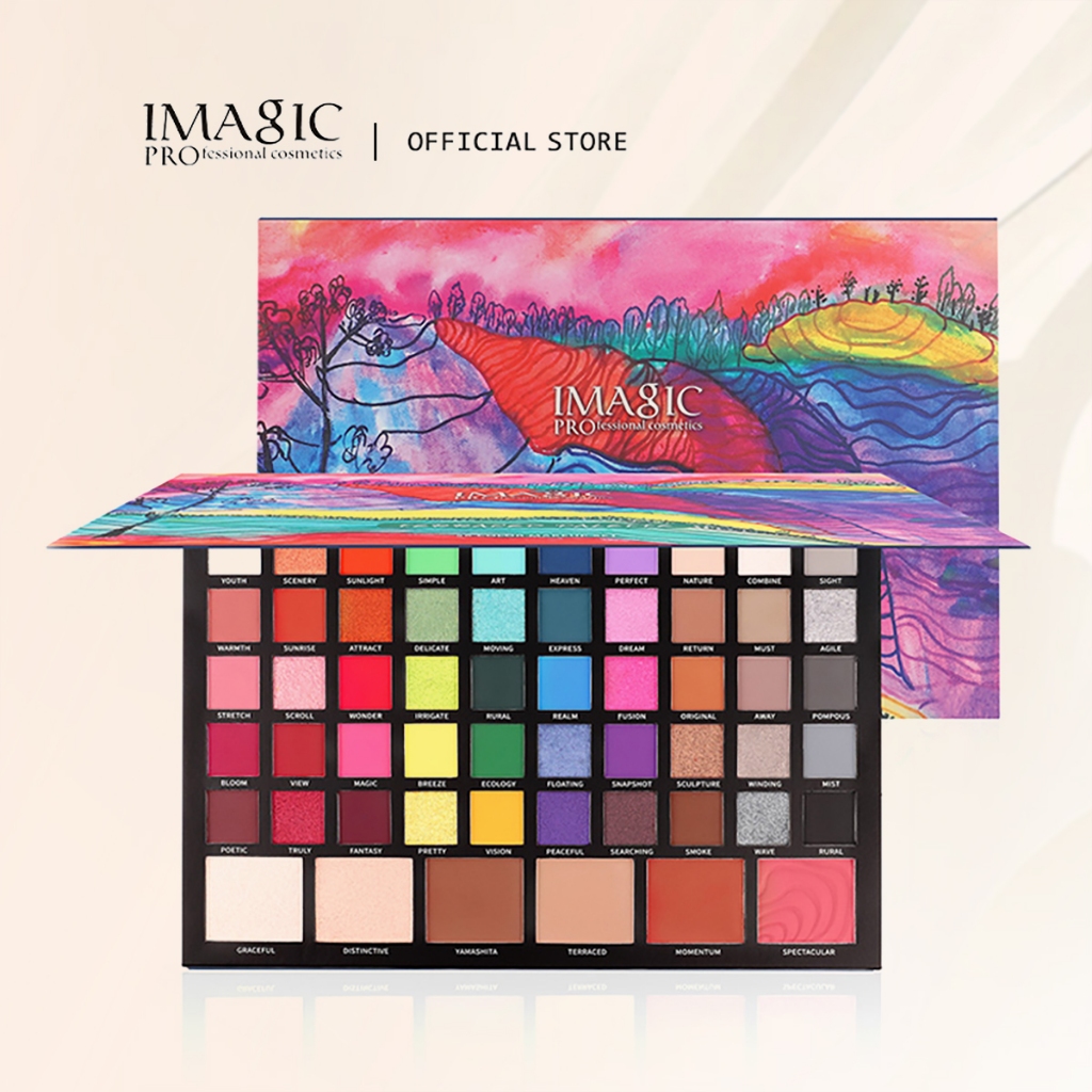 Imagic พาเลทอายแชโดว์ ชิมเมอร์ เนื้อแมตต์ ชิมเมอร์ ไฮไลท์ คอนทัวร์ ติดทนนาน 4 in 1 56 สี