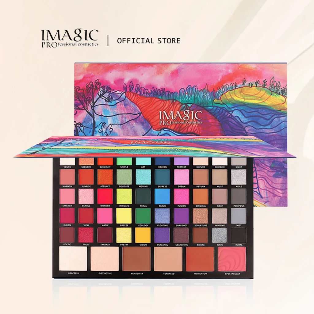 Imagic พาเลทอายแชโดว์ ชิมเมอร์ เนื้อแมตต์ ชิมเมอร์ ไฮไลท์ คอนทัวร์ ติดทนนาน 4 in 1 56 สี