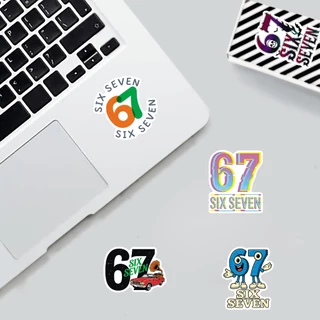 50ชิ้นตลก67ตัวเลขสติกเกอร์สําหรับโทรศัพท์/แล็ปท็อป/เศษหนังสือ/ศิลปะ/สติกเกอร์หมวกกันน็อคกราฟฟิตีกันน้ํา ทําเอง