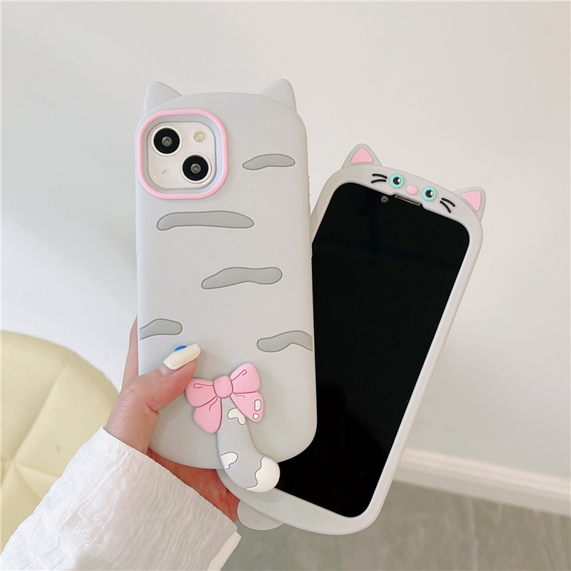 ซิลิโคน การ์ตูนน่ารัก 3D หลังลูกแมว ซองโทรศัพท์ Samsung Galaxy S25 FE S25 Ultra S24 FE S24 Ultra S23 Ultra A56 A55 A54 A36 A35 A26 A25 A24 A17 A16 A15 5G Case เคสโทรศัพท์ใหม่ ซิลิโคนอ่อนนุ่มป้องกันการตก เคสมือถือซัมซุง