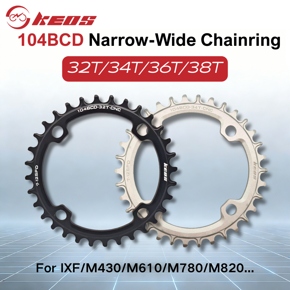 KES สีดําเงิน 104BCD MTB Chainring - การออกแบบรอบเบาสําหรับจักรยานเสือภูเขา มีให้เลือก 32T 34T 36T 38T ใช้ได้กับ Shimano//M590/M610/M615/M670M675/M770/M78/M78/M
