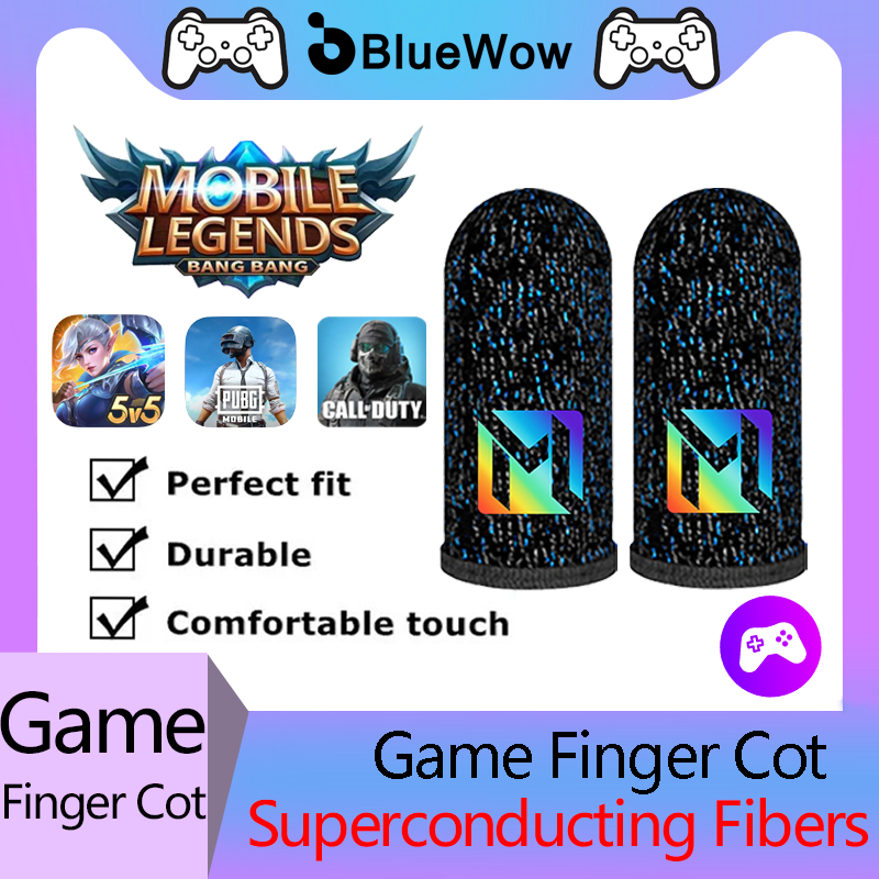 Bluewow ปลอกสวมนิ้วมือ กันเหงื่อ ไล่โทนสี สําหรับเล่นเกมมือถือ MLBB