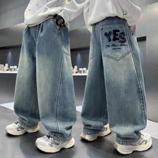 กางเกงยีนส์เด็ก กางเกงเด็กชาย ลวดลาย YES เอวยืดหยุ่น 130-160…