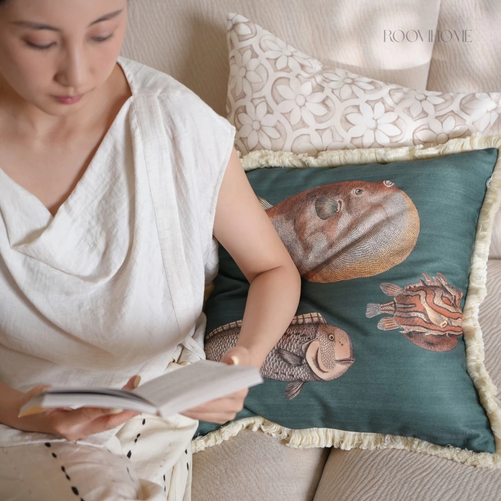 RooviHome หมอนอิง ปลอกหมอนอิง ลายสัตว์ ซีรีส์ Whimsy Wander Tales thumbnail 6