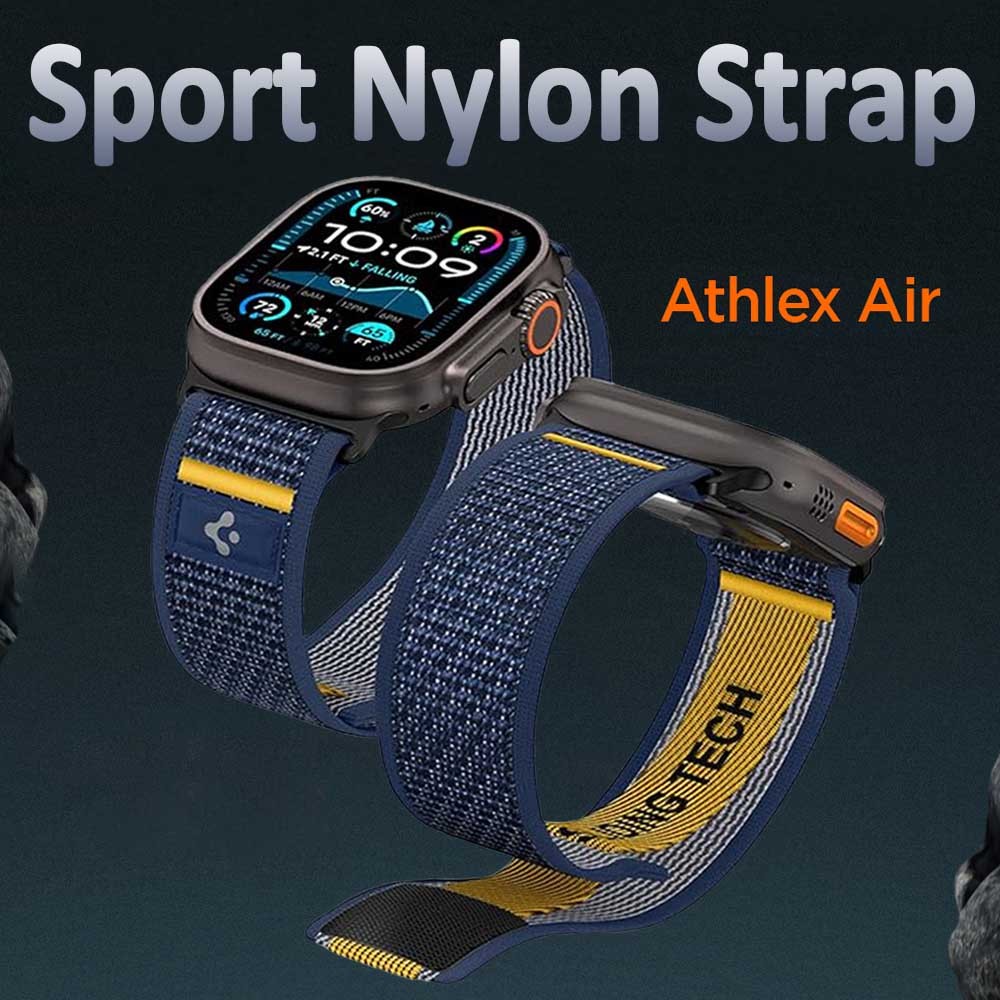 SGP Spi gen Athlex Air Nylon Loop สําหรับ iWatch Series 11 46 มม.3/2/1 49 มม.สายนาฬิกากีฬา Breathable Velcro ผ้าไนลอนสําหรับ iWatch 45 มม.44 มม.Series 10 9 8 7 6 SE3
