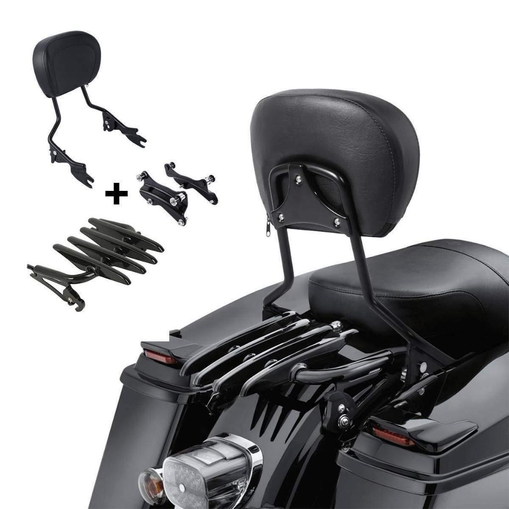 รถจักรยานยนต์ที่ถอดออกได้พนักพิง back rest Sissy Bar กระเป๋าเดินทางสําหรับ Harley davidson Touring Road King Street Glide Road electra ultra Glide CVO FLTRXS 2009-2025