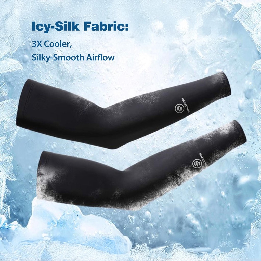 【TH Delivery 】SOLOEVER 1 pairs ปลอกแขนกันยูวีสำหรับเล่นกีฬากลางแจ้งสำหรับผู้ชายและผู้หญิง