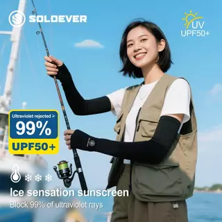【TH Delivery 】SOLOEVER 1 pairs ปลอกแขนกันยูวีสำหรับเล่นกีฬากลางแจ้งสำหรับผู้ชายและผู้หญิง