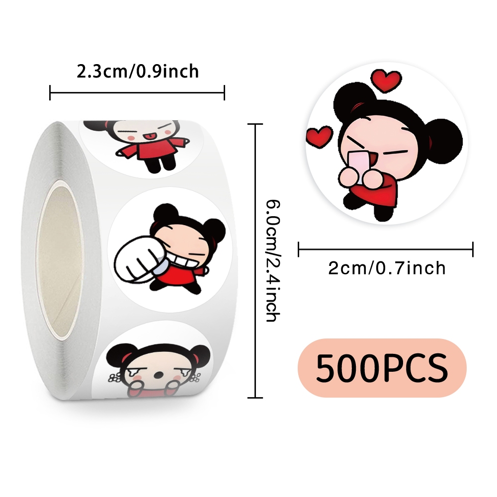 500 ชิ้น/ม้วนน่ารัก PUCCA & GARU สติกเกอร์สําหรับเด็กการ์ตูน TUMBLR แล็ปท็อปกระเป๋าเดินทางหมวกกันน็อ