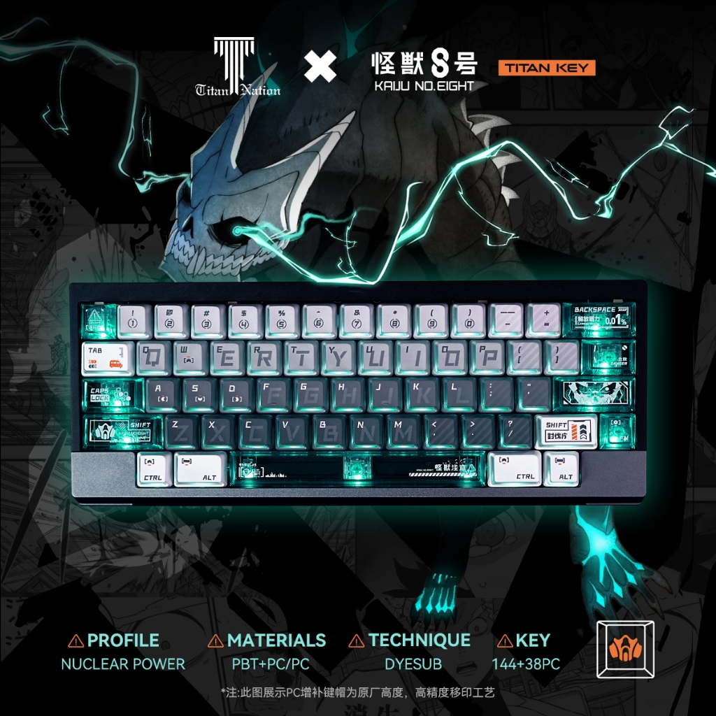 TITANNATION คีย์แคป Cherry PBT+PC 130Keys Side-Print มอนสเตอร์ [เฉพาะคีย์แคป]