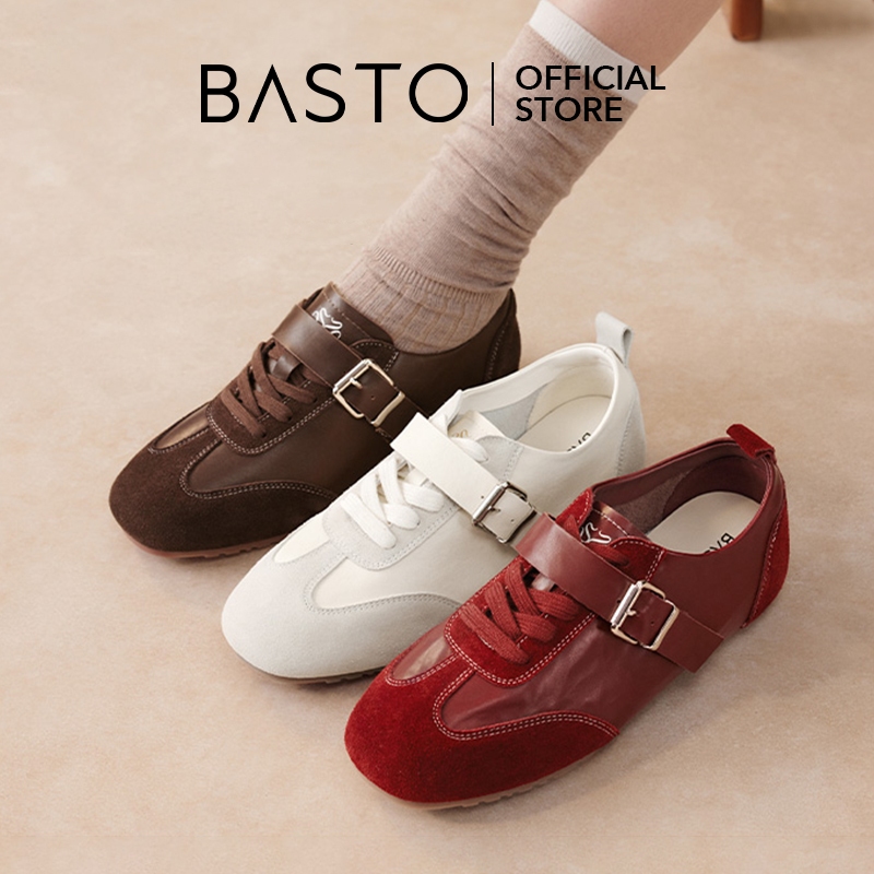 BASTO Women's Ballet Sneakers รองเท้าบัลเล่ต์ รองเท้าผ้าใบ TAA01