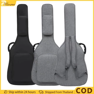Guitar Bag 41" หนา 12 มิล กระเป๋ากีตาร์โปร่ง ทรงมาตรฐาน ผ้ากันน้ำ มีช่องเก็บของ ด้านล่างมียางรอง