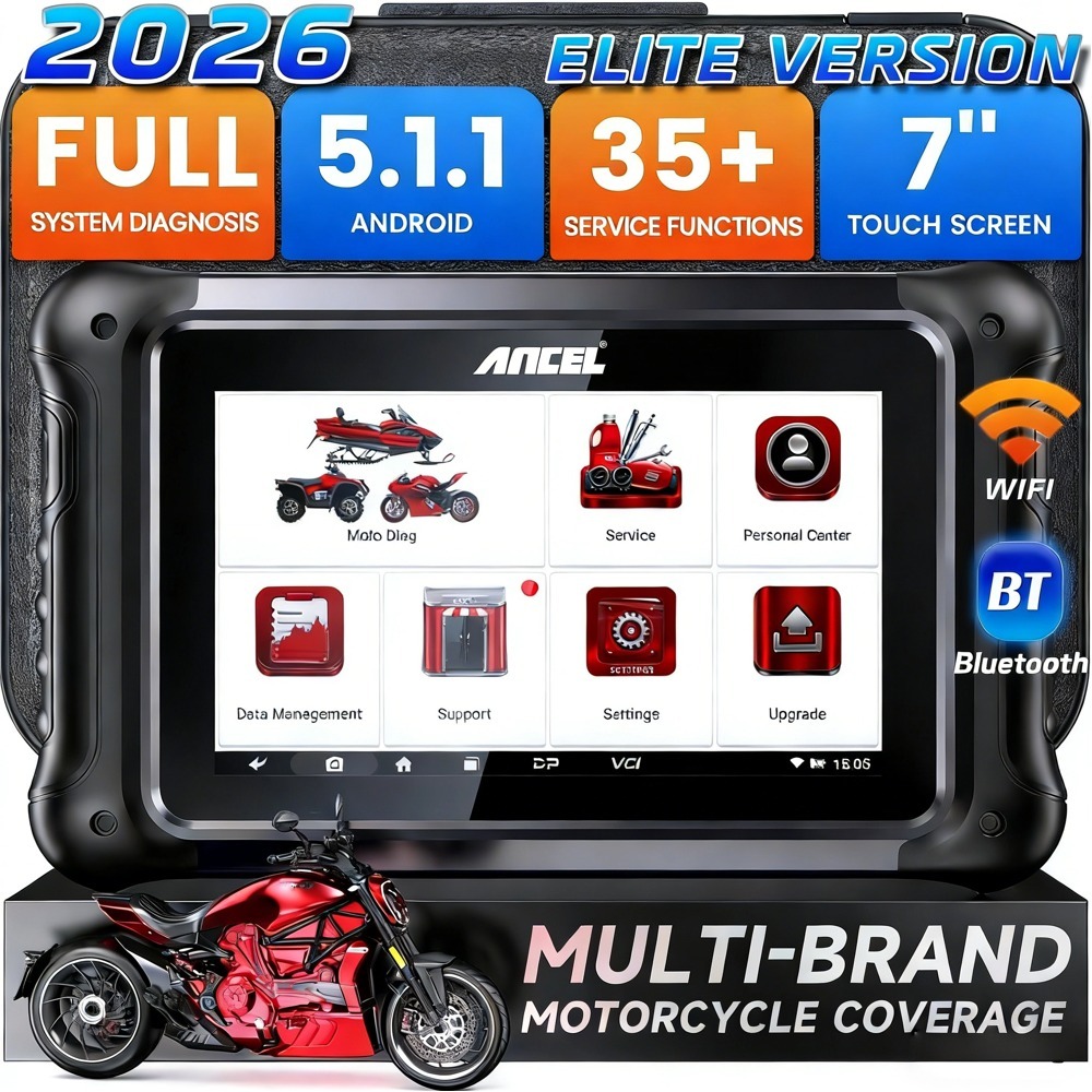 ANCEL MT700 สําหรับมอเตอร์ไซค์ เครื่องสแกน OBD2 เครื่องมือวินิจฉัยทั้งระบบ  สําหรับ Honda Yamaha Ducati ฯลฯ