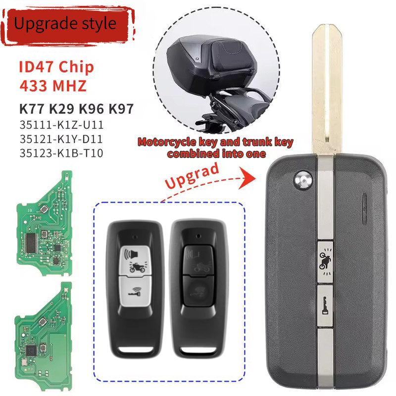 Xuri สําหรับ Honda PCX160 2021-2023 รถจักรยานยนต์ Remote Key 433.92MHz 47 ชิป 35111-K1Z-U11 / รถจักร