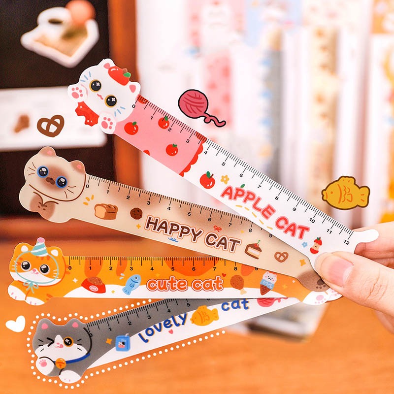 15เซนติเมตรน่ารักแมวไม้บรรทัดน่ารักแม่เหล็กนุ่มไม้บรรทัดเครื่องเขียน