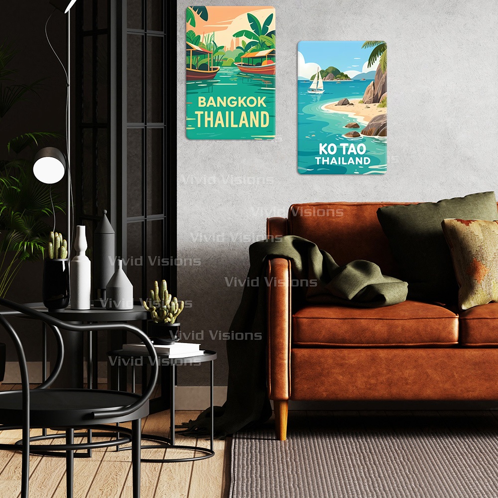 🌟ภาพวาดตกแต่งสไตล์ไทยโมเดิร์น ป้ายโลหะดีไซน์พรีเมียม แขวนผนังบ้าน คอนโด ร้านค้า - รูปที่ 2