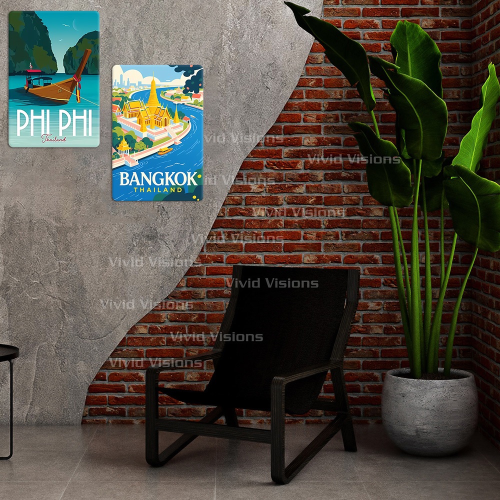 🌟ภาพวาดตกแต่งสไตล์ไทยโมเดิร์น ป้ายโลหะดีไซน์พรีเมียม แขวนผนังบ้าน คอนโด ร้านค้า - รูปที่ 3