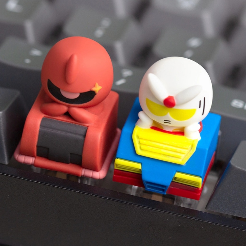 Chibi Gundam Artisan Keycap ปุ่มกดคีย์บอร์ดสร้างสรรค์ส่วนบุคคลเดี่ยว