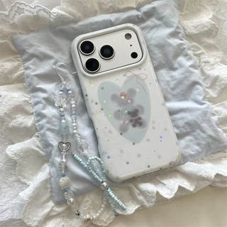 สําหรับIphone Case 17 Pro Max 16 Pro Max 15 Pro Max 14 Pro Max Blue Love Bearเคสโทรศัพท์