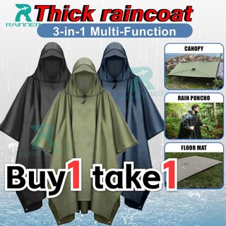 【Buy 1 take 1】H-885 Poncho Raincoat High Thickened Raincoat Quality Raincoat For Motorcycle Outdoor Ride Raincoat Reflective Raincoat Reflective Tape On Front And Back