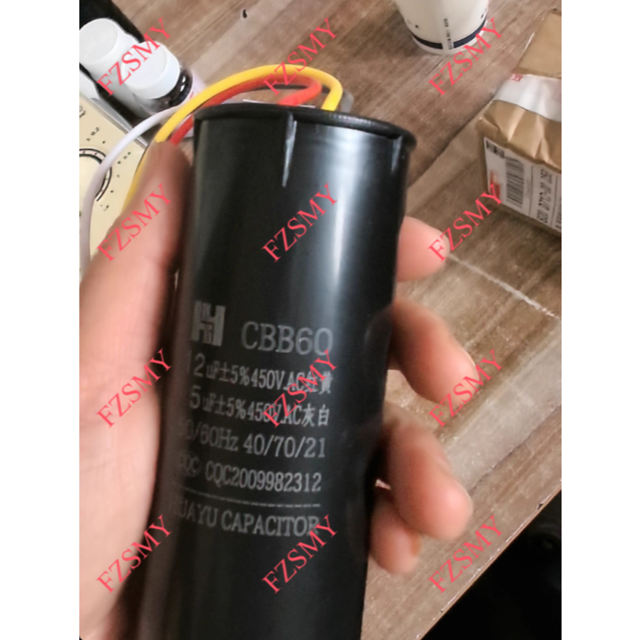 CBB60 Dual Barrel เครื่องซักผ้าสตาร์ทตัวเก็บประจุ 5+3uF/5+4uF/6+3uF/6+4uF/7+3uF/8+4uF/10+4uF/10+4uF 