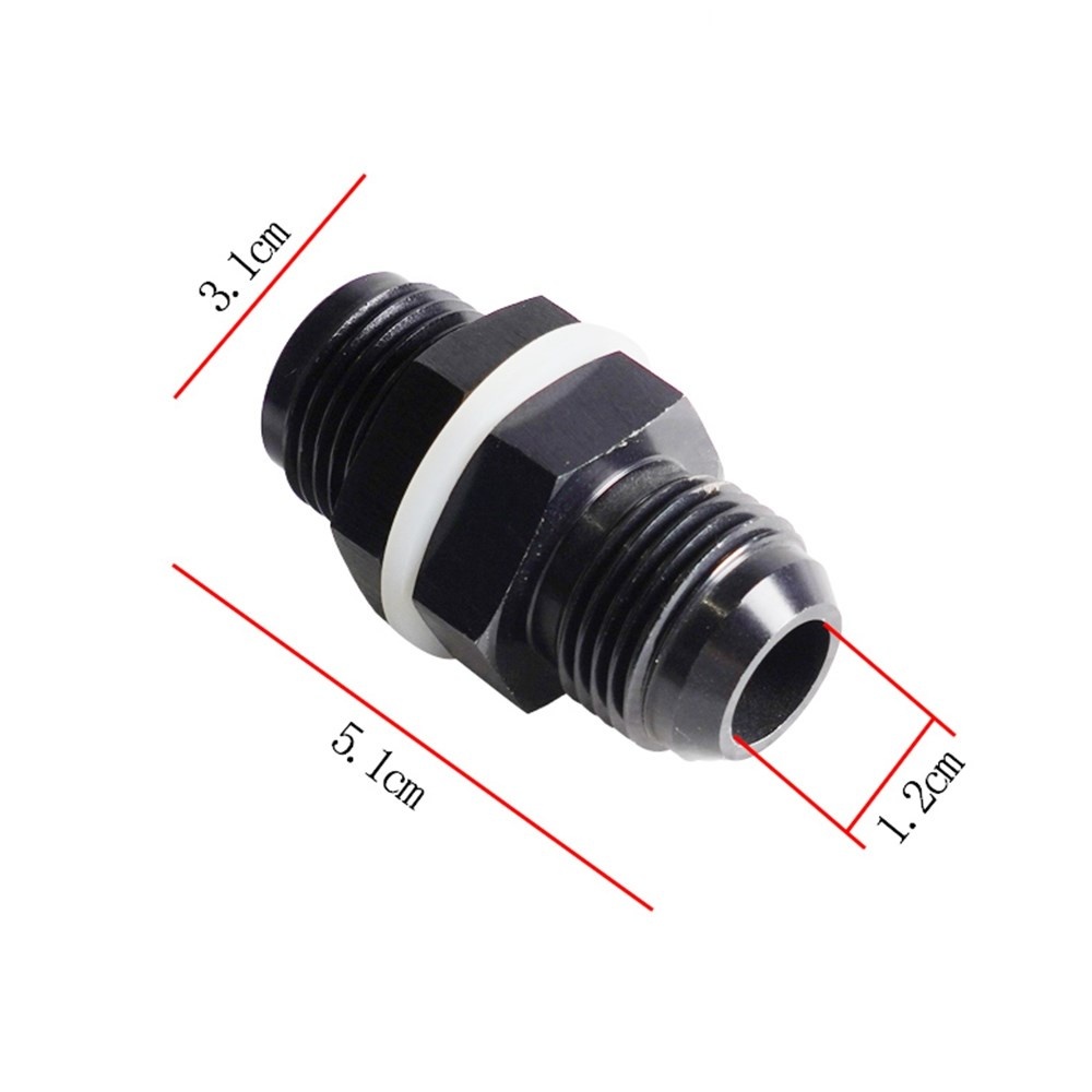 SADE AN6/AN8/AN10/AN12 ชาย Flare Bulkhead Fitting อลูมิเนียมสีดําการใช้ Cell Tank Adapter พร้อมเครื่องซักผ้า ราคา ถูกที่สุด ดีลบีเคเค แกลเลอรีภาพที่ 2
