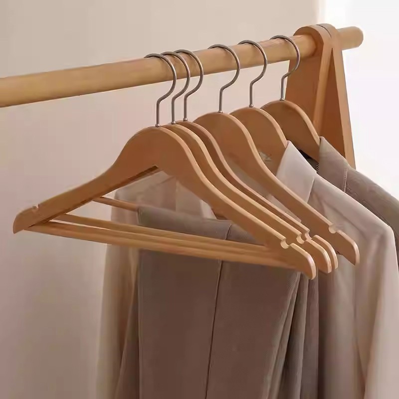 จัดส่ง 24 ชั่วโมงไม้แขวนเสื้อไม้ที่ถูกที่สุด5/10/15/20ชิ้นไม้แขวนเสื้อไม้44.5ซม