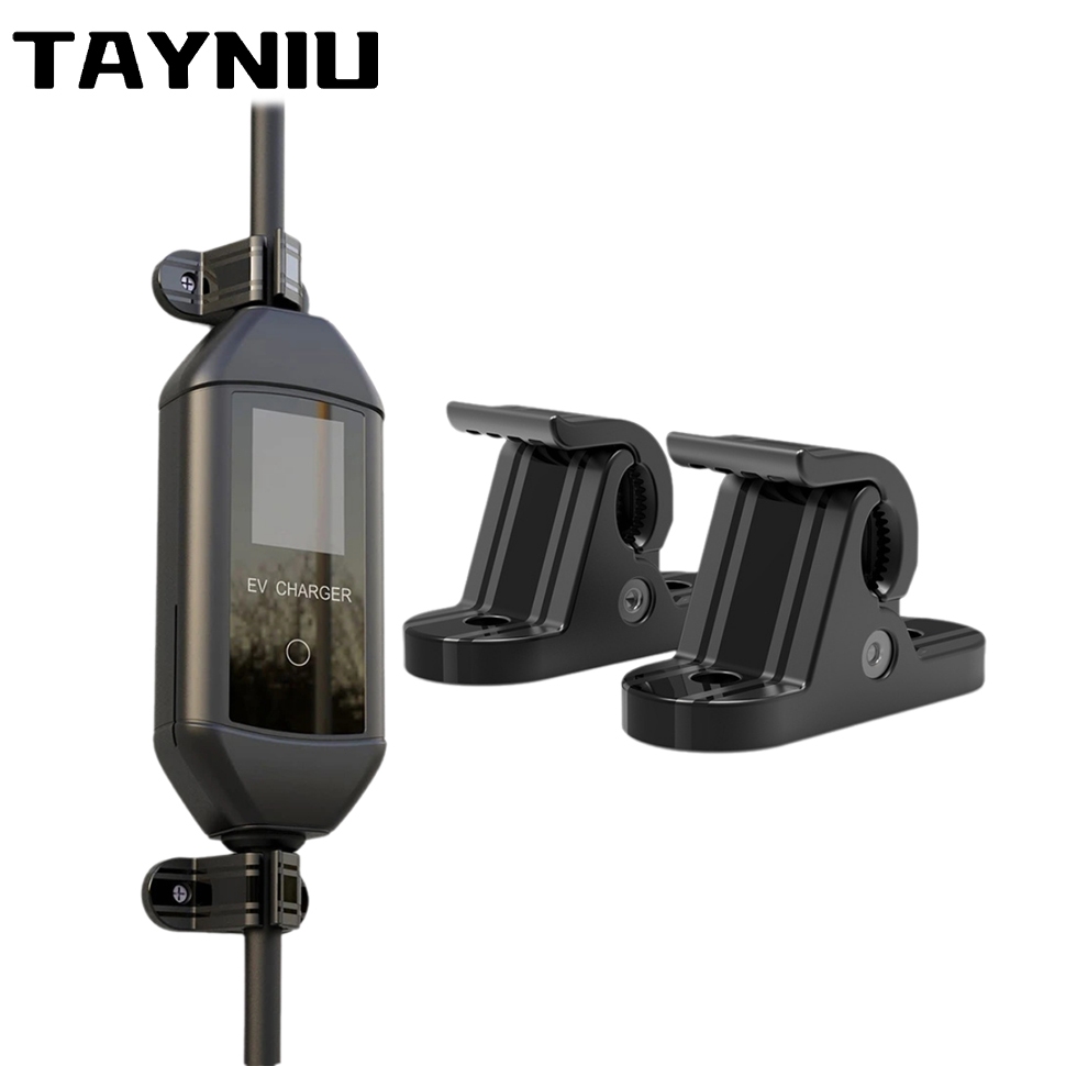 TAYNIU ปลั๊ก Type1 Type2 แท่นชาร์จ 2 ชิ้นผู้ถือ Universal Design แคลมป์ถาวรสําหรับสายชาร์จรถยนต์ไฟฟ้าแบบพกพา