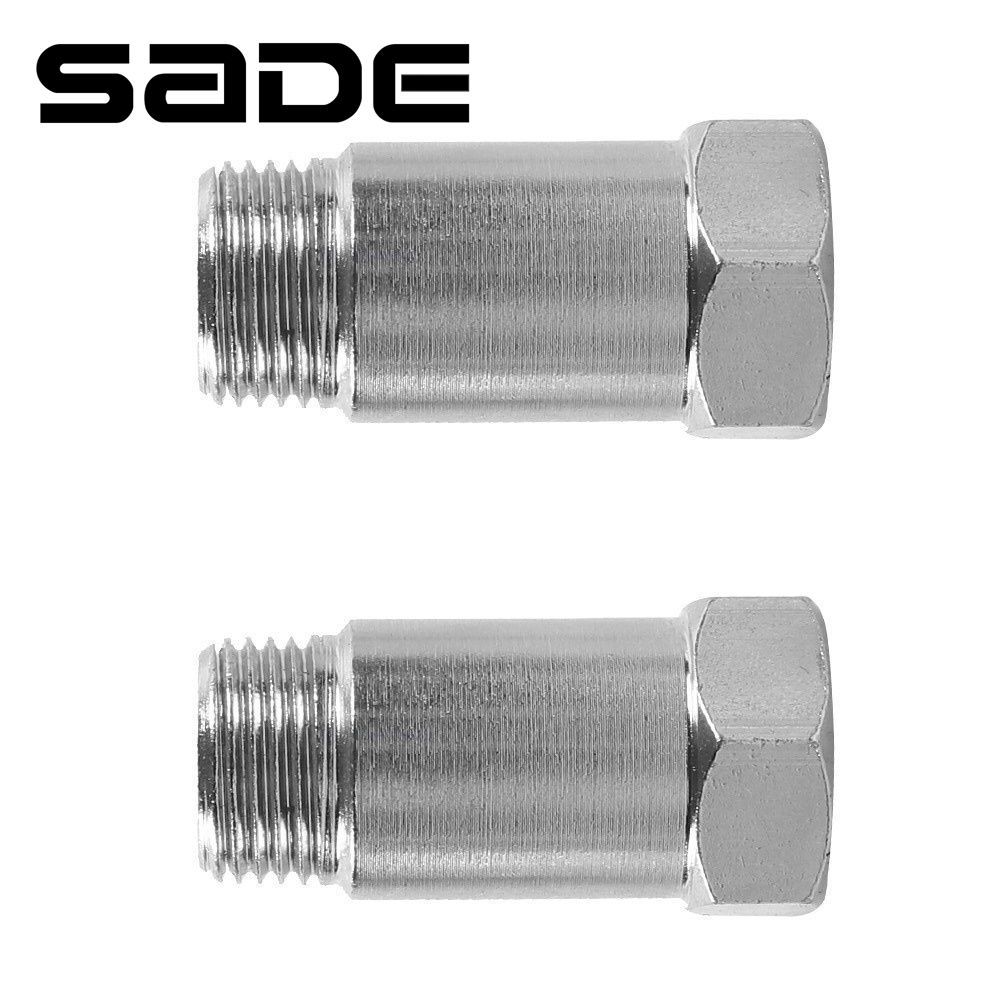 SADE 2 ชิ้น M18x1.5 เซนเซอร์ออกซิเจน Lambda O2 Extension Extender Spacer อะแดปเตอร์ท่อไอเสียเหล็กออก