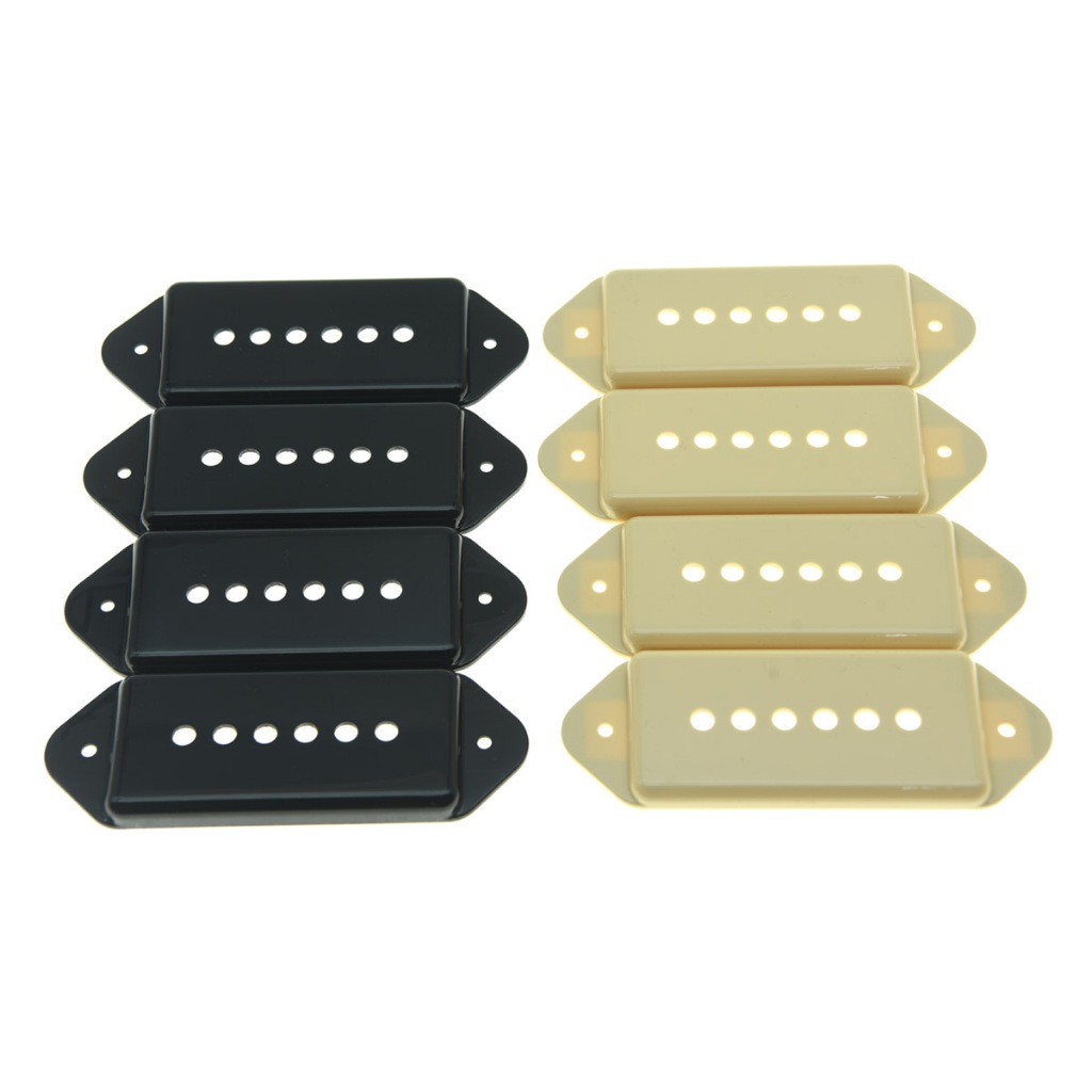 KAISH 4-Pack Parchment/พลาสติกสีดํา P90 Dogear Guitar Pickup Covers Dog Ear Pickup Cover