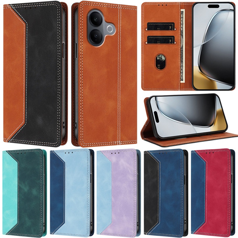 Deluxe สําหรับ Vivo V60 Lite Y500 Y31 5G Y400 Y04 Y29S V50 Lite Y39 Y19S Y29 4G Y28 4G V60 V50 Retro กระเป๋าสตางค์ช่องเสียบการ์ดผิวหนังขาตั้งแม่เหล็กฝาครอบป้องกันปลอก