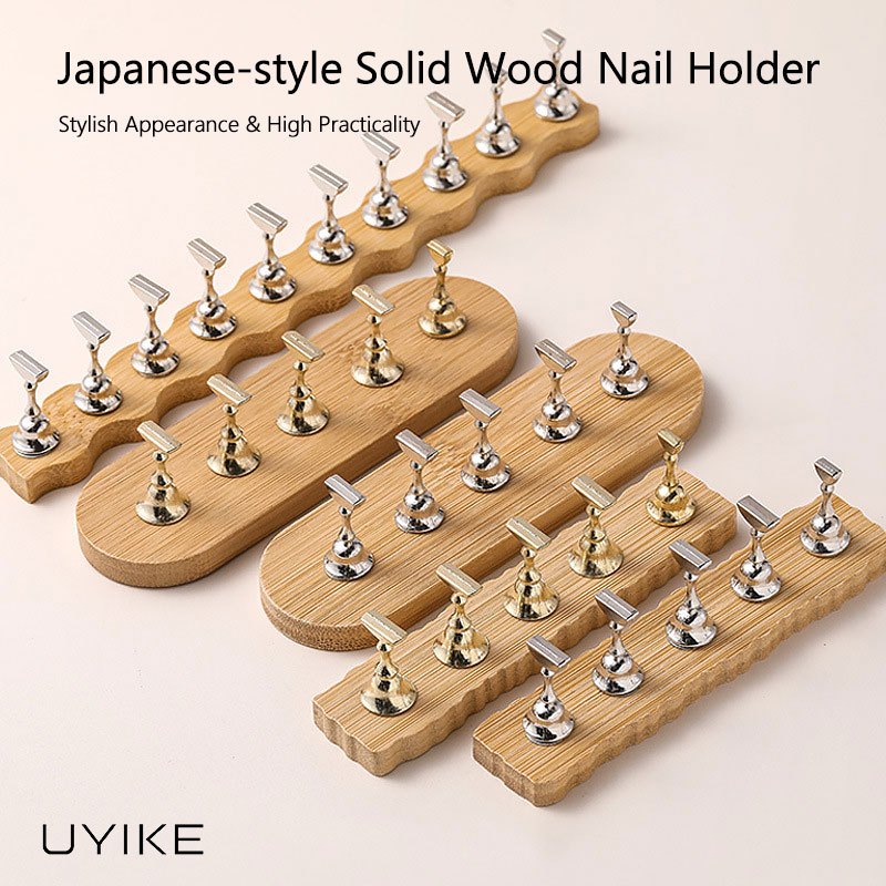 UYIKE สไตล์ญี่ปุ่นเล็บขาตั้งฝึกไม้ Minimalist Design ผู้ถือเล็บโลหะผู้ถือนิ้วมือผู้ถือเล็บปลอม Press-On เล็บเครื่องมือ ราคา ถูกที่สุด ดีลบีเคเค แกลเลอรีภาพที่ 2