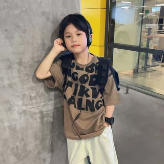 SweetKids พร้อมส่งจากกทม🌸เสื้อยืดเด็ก🍓เสื้อแขนสั้นเด็กผู้ชายหน้าร้อน ลายตัวอักษร สไตล์เท่ๆ ใส่สบายหายใจได้ งานดี แมทช์ง่าย หลายสีให้เลือก