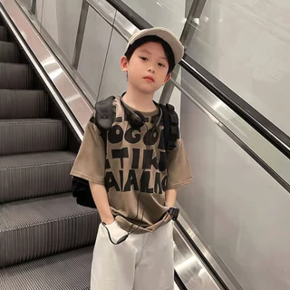 SweetKids พร้อมส่งจากกทม🌸เสื้อยืดเด็ก🍓เสื้อแขนสั้นเด็กผู้ชายหน้าร้อน ลายตัวอักษร สไตล์เท่ๆ ใส่สบายหายใจได้ งานดี แมทช์ง่าย หลายสีให้เลือก