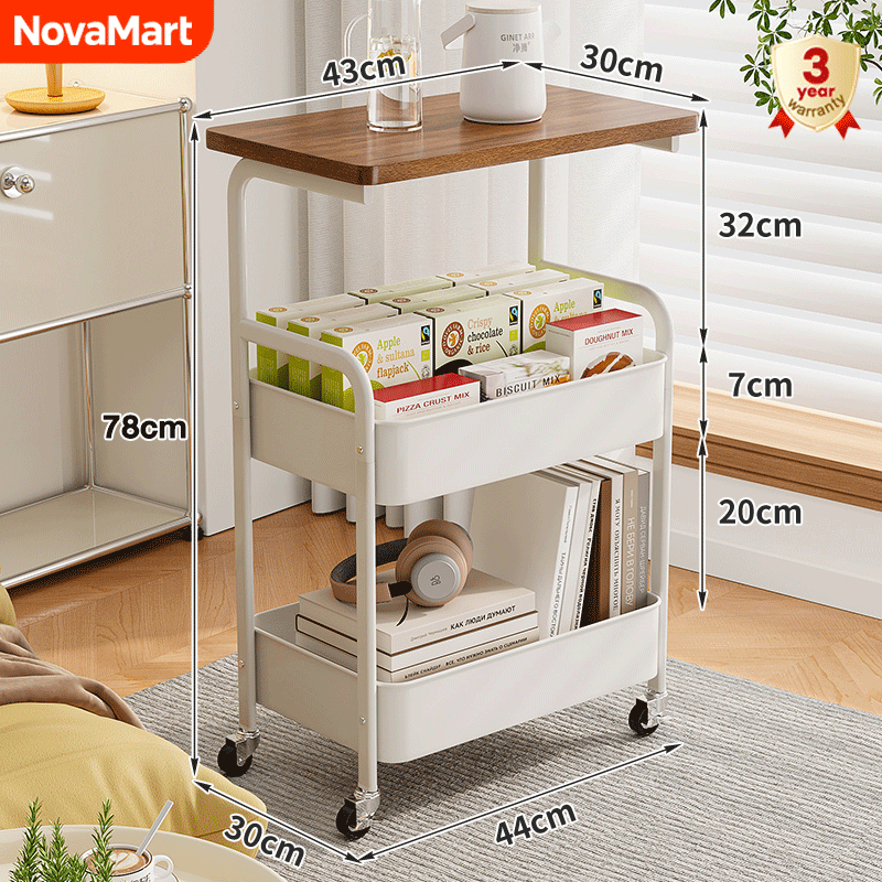 ชั้นวางของอเนกประสงค์ พร้อมล้อเลื่อน Cart rack โต๊ะกาแฟ โต๊ะข้างเตียง