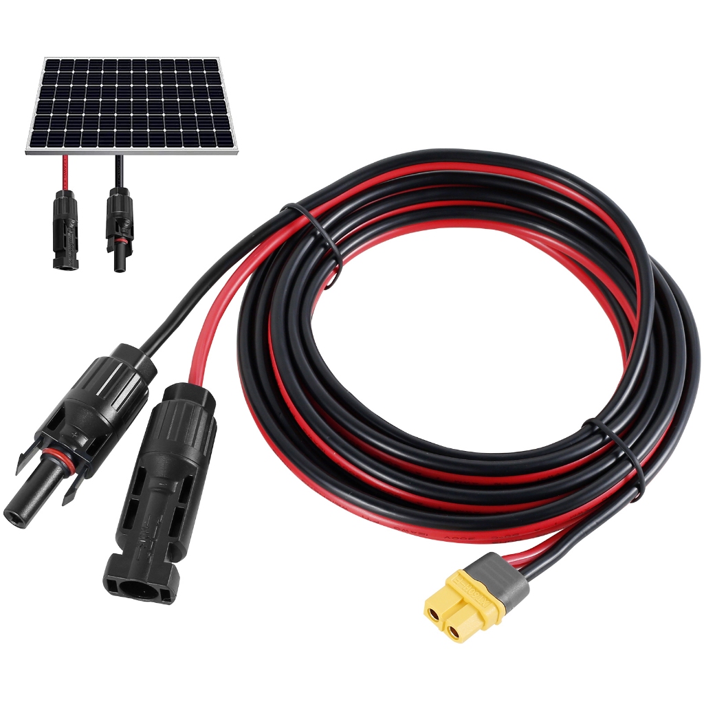สายชาร์จโซลาร์เซลล์ XT60 ยาว 10 ฟุต สายแปลง Solar to XT60 ขนาด 12AWG สำหรับแผงโซลาร์ ระบบพลังงานแสงอาทิตย์