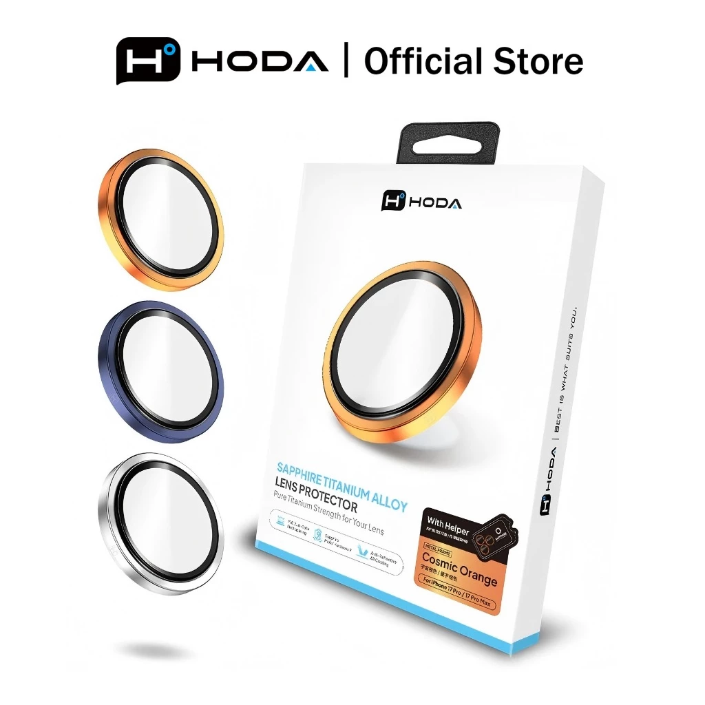 HODA iPhone 17 / 17 Pro Max Sapphire Lens Protector Designed As Original Outlook พร้อม Helper Scratch-proof Anti-fall 17 Plus Air High Transparency เลนส์กล้องฟิล์มป้องกัน